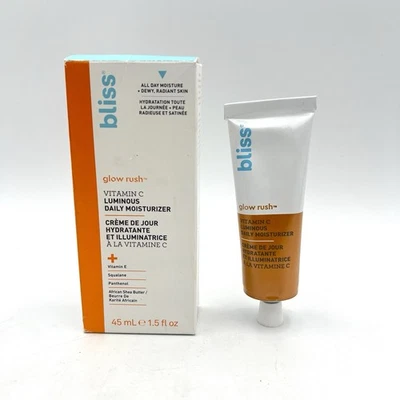 Crema hidratante diaria facial luminosa Bliss Glow Rush vitamina C 1,5 fl oz / 45 ml NUEVO Foto 1 de 4