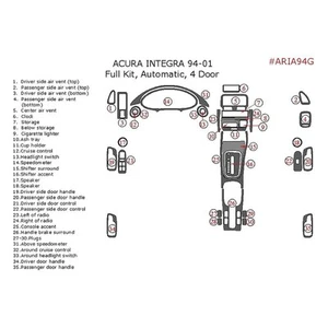 For Acura Integra 1994-2001 Remin ARIA94G-RRW Real Rosewood Full Dash Kit 35 Pcs - Picture 1 of 2
