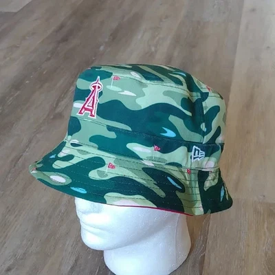 New Era MLB Anaheim Angels Reversible Golf Bucket Hat - Image 1 of 4