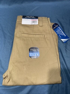 NUEVO Conjunto de 2 Pantalones Uniforme Escolar Nautica Niño Talla 10 Cintura Ajustable Caqui Foto 1 de 4