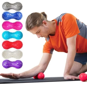 PVC Peanut Spiky Ball Muscle Relax Plantar Fasciitis Poratble Massage Tool - Picture 1 of 9
