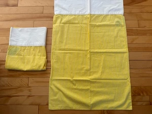 2 fundas de almohada Ralph Lauren BENGEL RAYAS amarillo brillante y blanco con borde blanco - Imagen 1 de 6