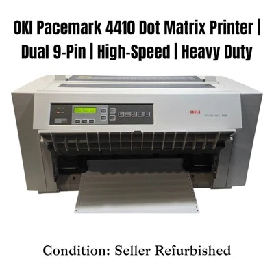 OKI Pacemark 4410 Dot Matrix Printer | Dual 9-Pin | High-Speed | Heavy Duty - Image 1 of 4