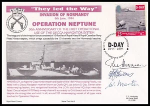 Operation Neptune Decca Navigator System Hockaday Navy Cubierta Firmada 3 en Acción - Imagen 1 de 2