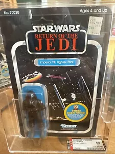 Kenner Star Wars ROTJ 48 Back TIE FIGHTER PILOT CLEAR BUBBLE AFA 60 - Picture 1 of 5