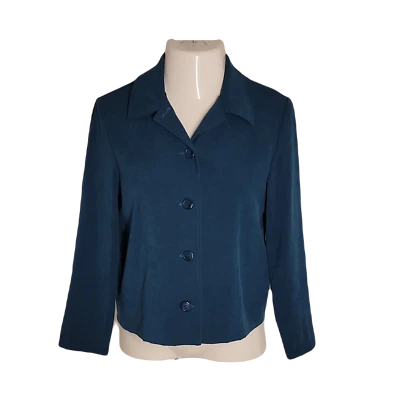 Chaqueta Blazer Briggs New York Abotonada ~ Talla PS ~ Verde Azulado ~ Manga Larga Foto 1 de 4