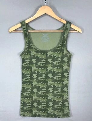 Faded Glory Tank Top Girl's Medium (8-10) Green Camo Sleeveless Shirt - Image 1 of 4