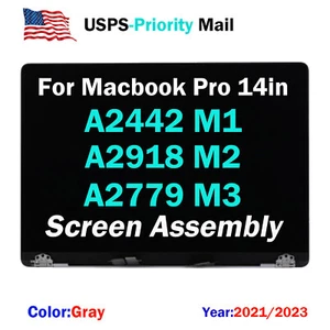 For Macbook Pro A2442 A2779 A2918 A2992 M1 M3 LCD Display Screen Assembly Gray - Picture 1 of 8