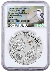 2023 Australia Sydney Expo Kookaburra 1 oz Silver Kookaburra Privy NGC MS70 FR - Picture 1 of 7