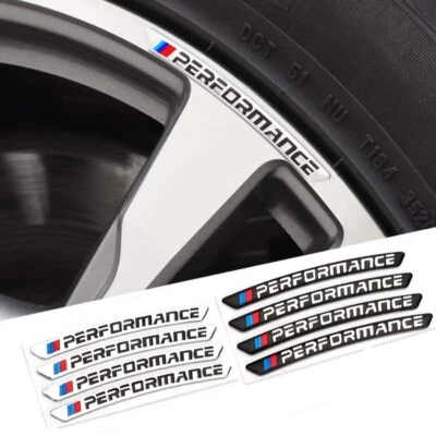 4 pegatinas emblema logotipo llantas BMW M Performance 3d 90 mm x 7,5 mm plata negro - Imagen 1 de 4