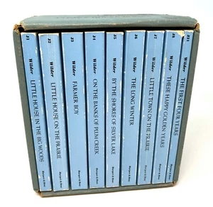 Vintage 1971 The Little House 9 Book Complete Box Set Blue J1-J8 & J31 Wilder - Picture 1 of 12