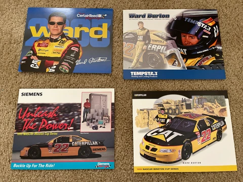 Ward Burton #22 “CAT”  nascar racing postcard lot Cover