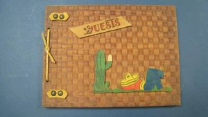 Vintage Souvenir Resting Mexican Wooden Guest Book Photo Album Scrap Book - Picture 1 of 10