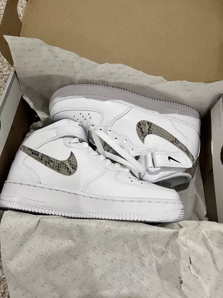 Preços baixos em Nike Air Force 1 '07 Mid White Snakeskin W | eBay