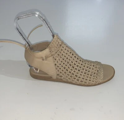 Sandalias planas LD Tuttle 39 de cuero tejido gladiador con cordones tostadas al tobillo Foto 1 de 4