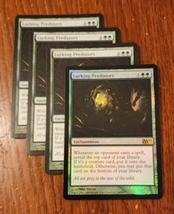 4x Lurking Predator rare enchantment cards (1 is FOIL - M10 - NM/VG - Picture 1 of 1