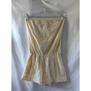 Hollister Lace Playsuit Strapless Elastic Waist Cream Womens Size XS - Picture 1 of 8