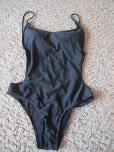 Sunny Co White Seahorse Logo Black Onepiece Swimsuit Bikini Women's Size S - Picture 1 of 7
