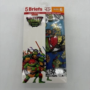Teenage Mutant Ninja Turtles 5 Pack Boys Briefs Size 6 100% Cotton NEW - Picture 1 of 1