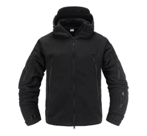 Large Tactical fleece jacket Military Uniform Soft Shell Hooded Jacket Thermal - Picture 1 of 13
