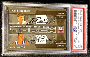 PSA 8 2009 SP /25 AUTO DONRUSS BLAKE GRIFFIN ELITE ROOKIE PASSING THE TORCH 2352 - Picture 1 of 3