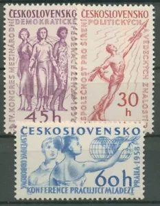 Checoslovaquia 1958 Federación Mundial de Mujeres Federación de Sindicatos 1078/80 sin usar - Imagen 1 de 1