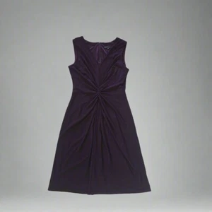 DAVID MEISTER Sleeveless  Ruched Maroon Zip Midi Dress - Size: M - Picture 1 of 12
