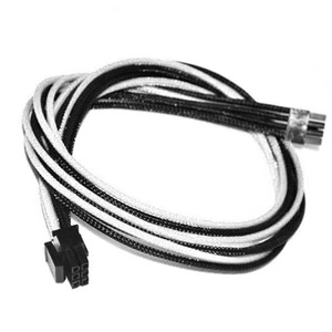 6pin pcie White Black Sleeved PSU Cable EVGA Silverstone Coolermaster Seasonic - Picture 1 of 1