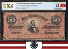 Red T-66 1864 $50 Confederate Currency Pcgs 62 Civil War Bill 44150