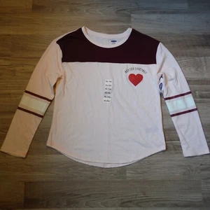 Girls Coral & Maroon striped tee size XL 14 long sleeves Better together new - Picture 1 of 5