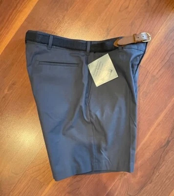 Haggar Mens Chino Shorts Blue Flat Front Belt Preppy Cotton Blend NWT VTG Sz 34 - Image 1 of 4