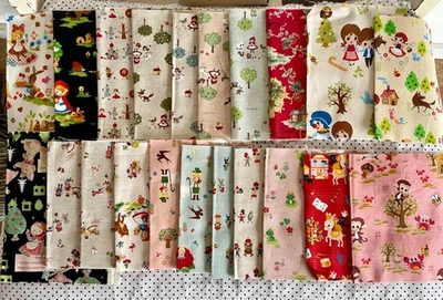 21 x KOKKA COSMO Kawaii Stoff Märchen Fairy Tale Japanese je 15 x 25 cm - Bild 1 von 4