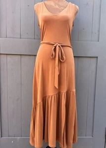 BANANA REPUBLIC Sandwash Modal Carmel Tank Knit Midi Dress Women's Small Soft - Picture 1 of 9