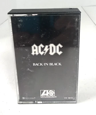 AC/DC Back In Black Cassette Tape 1980 Atlantic Records Classic Rock Heavy Metal - Image 1 of 4