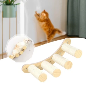 Cat Wall Climber Pet Furniture Wood Wall Mounted Perches Stable Climbing Stairs - Picture 1 of 7