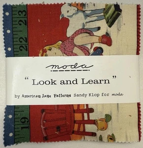 Moda Look & Learn Charm Pack By Sandy Klop, American Jane Patterns Fat Quarters - Picture 1 of 20