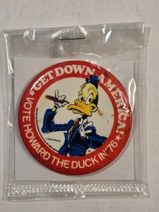 Get Down In America Vote Howard The Duck 1976 Marvel Pinback Button NEW - Picture 1 of 5