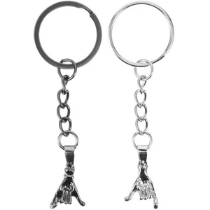 1 Pair Keychain Bag Charm Pendant Metal Keyring Backpack Pendant Couple Keyring - Foto 1 di 12