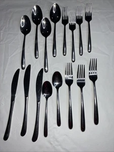 16 Stk. Hampton Silversmiths SLOPE Edelstahl Besteck Gabel Messer Löffel GUC - Bild 1 von 11