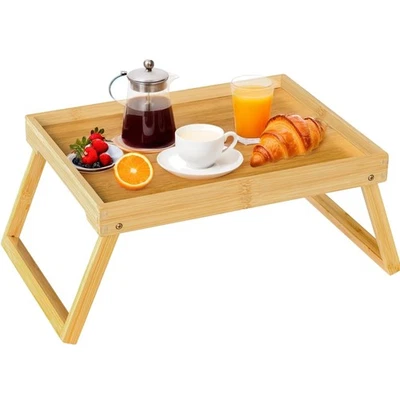 Betttablett Bambus, Klappbar, Frühstück, Serviertablett, Laptop, Beige Küche - Bild 1 von 4