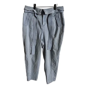 Fashion Nova Denim Hose Paperbag Taille Gürtel helle Waschung Jeans Übergröße 2X - Bild 1 von 2