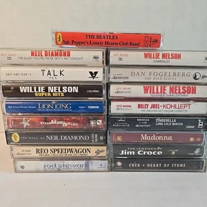 Cassette Tape (Lot of 17) 70s 80s 90s (Cases Worn, Tapes & J-cards Nice) Rock - Picture 1 of 5