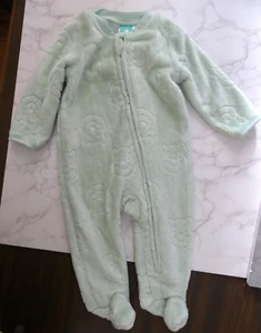 Disney Baby 6-9 M Winnie The Pooh Light Green Soft One Piece Footie Fleece - Picture 1 of 9