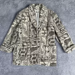 Nordstrom Men's Button Front Fleece Jacket XL Arctic Print Sherpa Hipster - Picture 1 of 17
