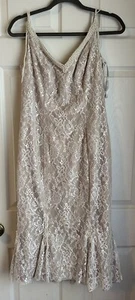 Alfred Angelo Wedding Dress Ivory/Linen Lace With Bead Detail Size 12 - Picture 1 of 9