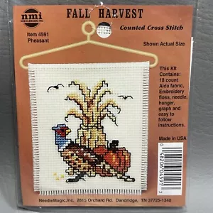 Counted Cross Stitch Kit 4591 Pheasant Fall Harvest NMI NOS Bird Pumpkin Decor - Picture 1 of 7
