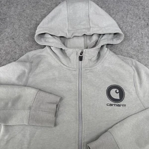 Carhartt Force Full Zip Hoodie Lined Fleece Youth Large 12-14 Gray Vented READ - Picture 1 of 8
