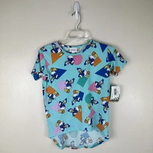 NWT LuLaRoe Kids Gracie T Shirt Size 8 Disney Donald Duck Geometric Pattern - Picture 1 of 6