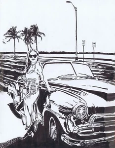 Original ink drawing Coastal Highway - Picture 1 of 2