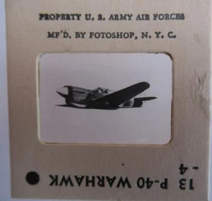 Curtiss P-40 Warhawk , 35mm Celluloid U.S Army Aircraft recognition slide - Picture 1 of 1